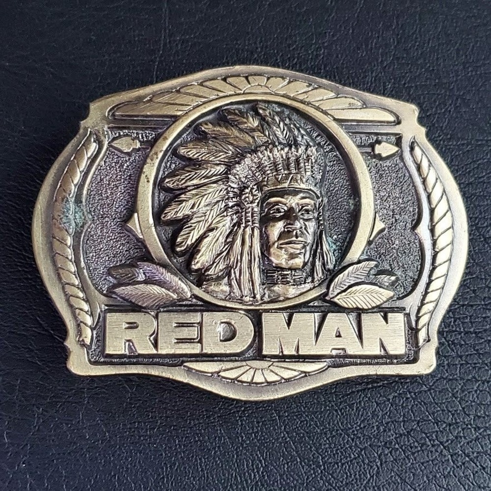 Vintage 1988 Red Man Tobacco Belt Buckle Great American Buckle Limited Edition